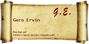 Gers Ervin névjegykártya
